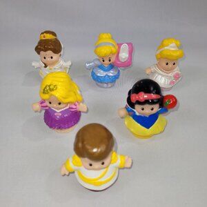 Fisher Price Little People Disney Princess 6 Figure Lot Cinderella Snow White